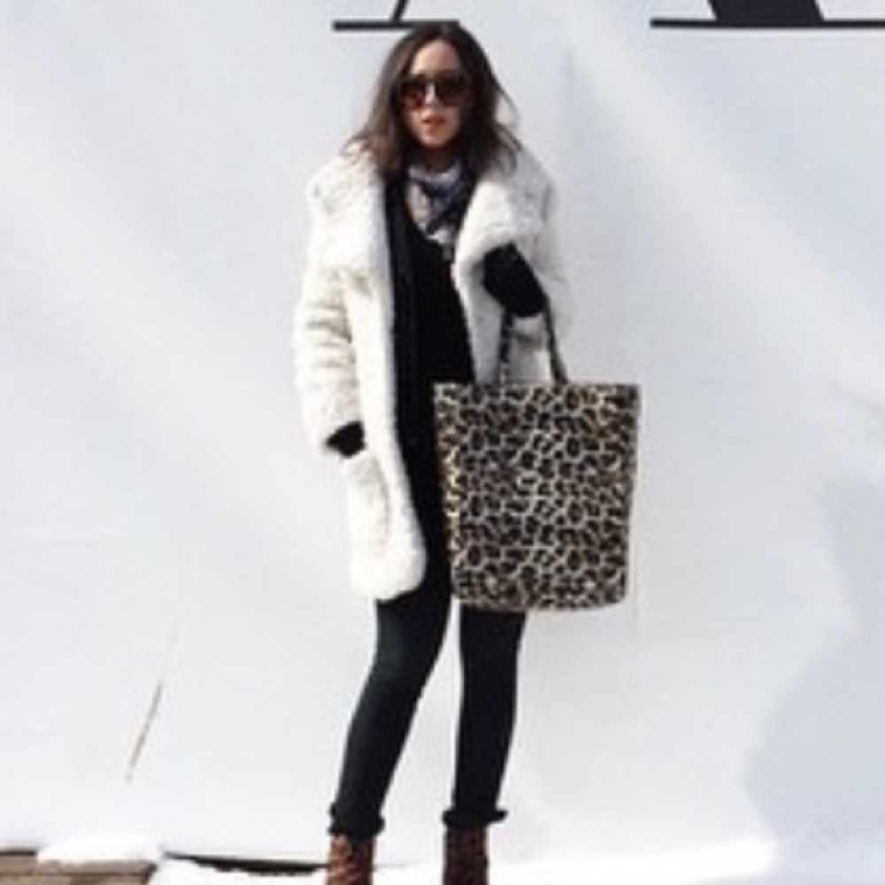 Top Shop Sherpa Coat - White
